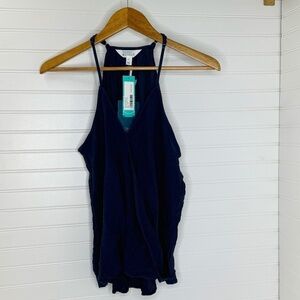 NWT Market & Spruce Mac Surplice Top Navy Small